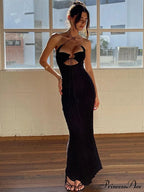 Hollow Out Strapless Backless Sexy Long Dress image 3