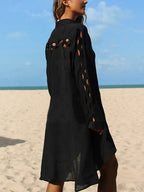 Hollow Out Turn-Down Collar Cover Up image 5