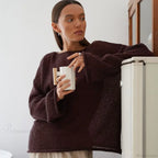 Hollow See-through O-neck Long Sleeve Sweater image 2