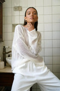 Hollow See-through O-neck Long Sleeve Sweater image 7
