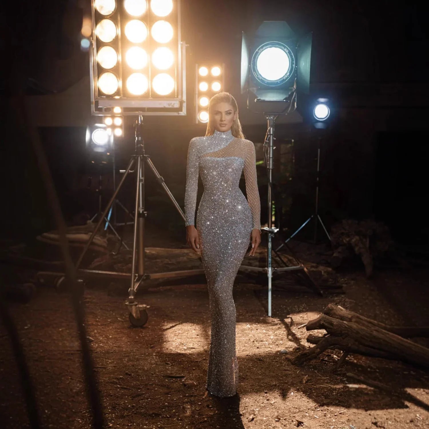 Hollow Sequin Backless Slim Fit Prom Dress image 2