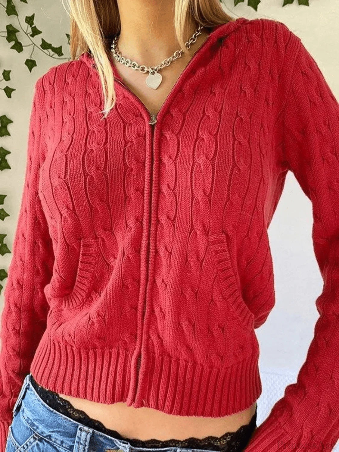 Hooded Button Graceful Front Knit Cardigan image 12
