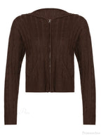 Hooded Button Graceful Front Knit Cardigan image 5