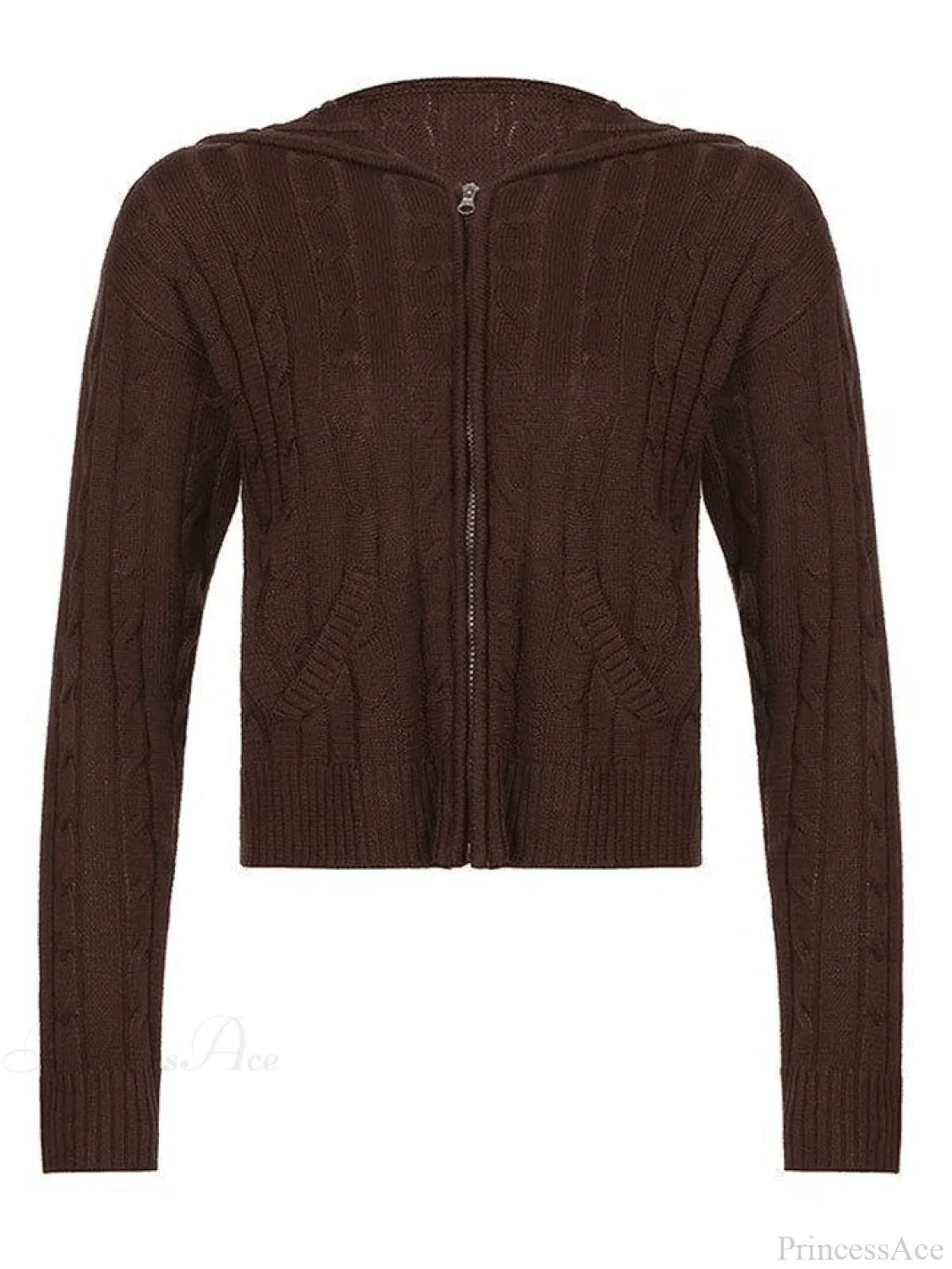 Hooded Button Graceful Front Knit Cardigan image 5