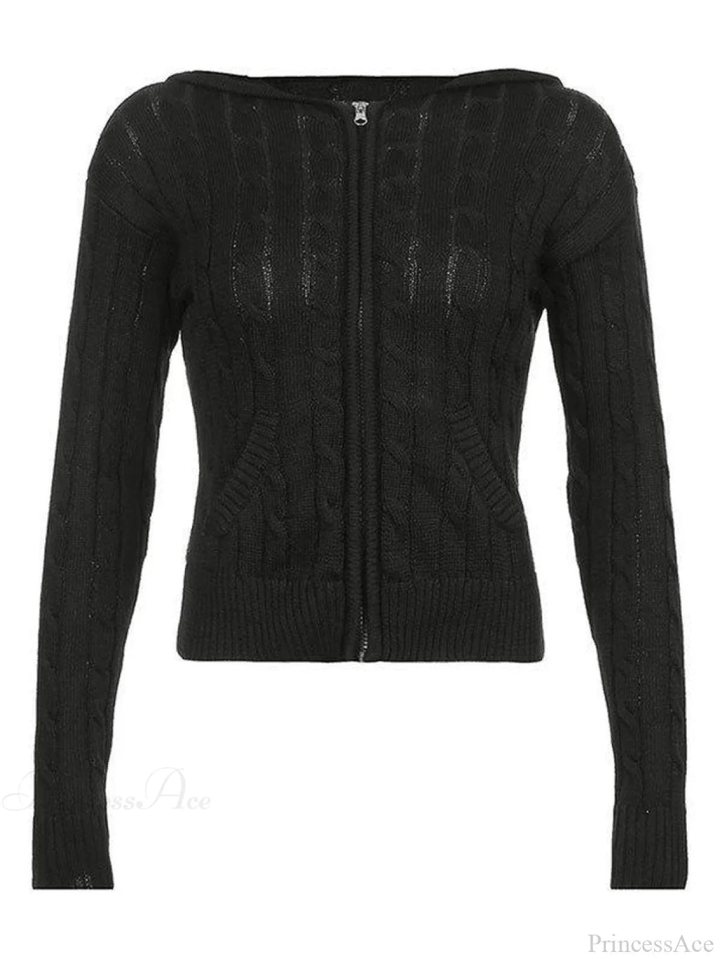 Hooded Button Graceful Front Knit Cardigan image 3
