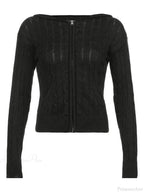 Hooded Button Graceful Front Knit Cardigan image 3
