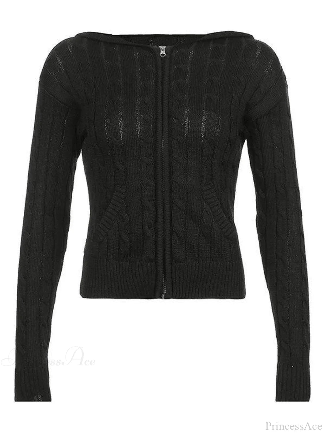 Hooded Button Graceful Front Knit Cardigan image 3