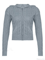Hooded Button Graceful Front Knit Cardigan image 11