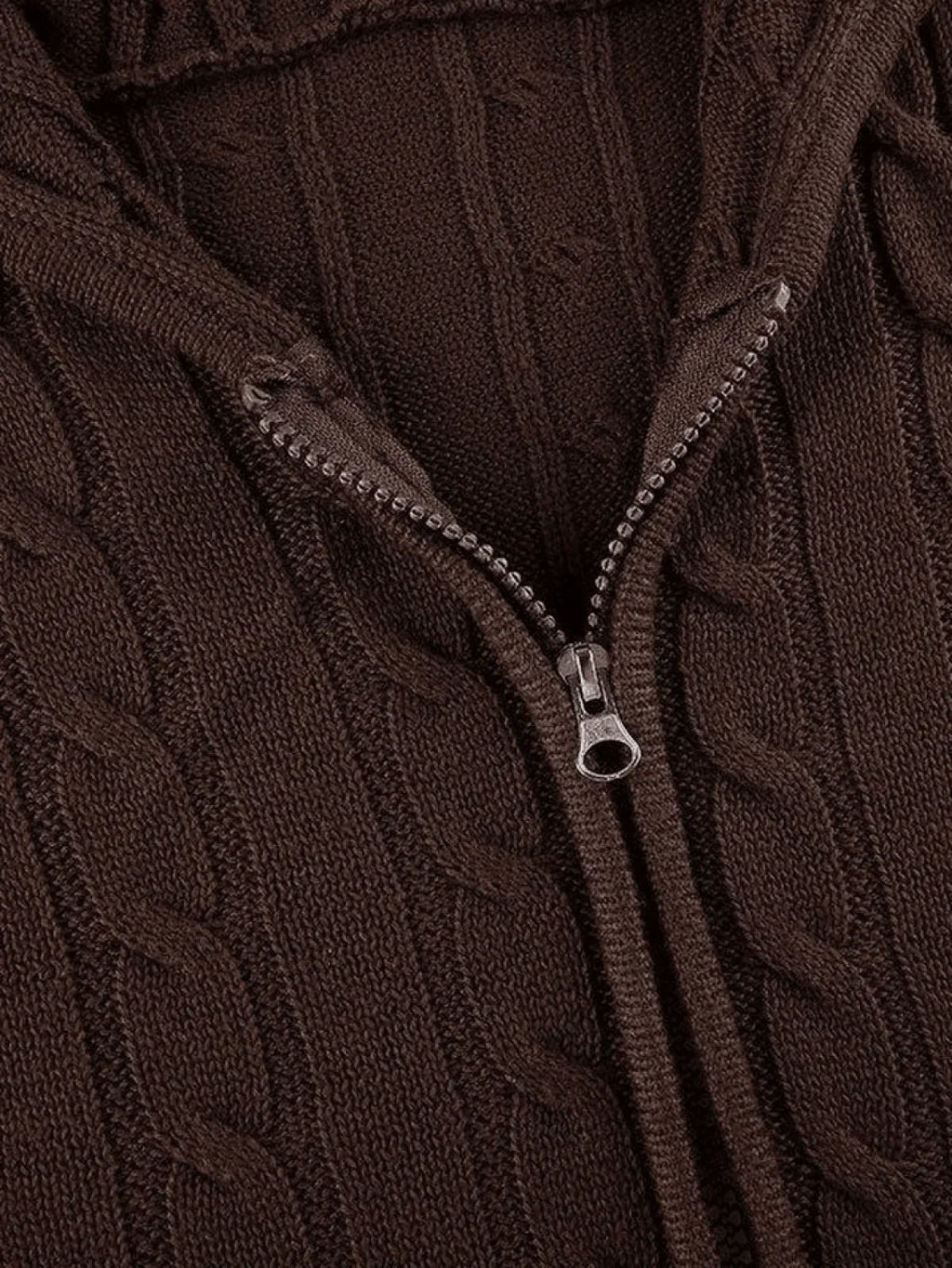 Hooded Button Graceful Front Knit Cardigan image 7