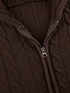 Hooded Button Graceful Front Knit Cardigan image 7