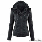 Hooded Leather Jacket image 2