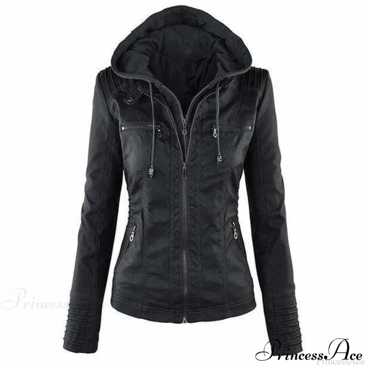 Hooded Leather Jacket image 2