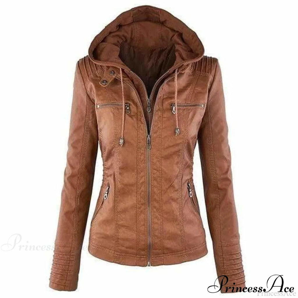 Hooded Leather Jacket image 1