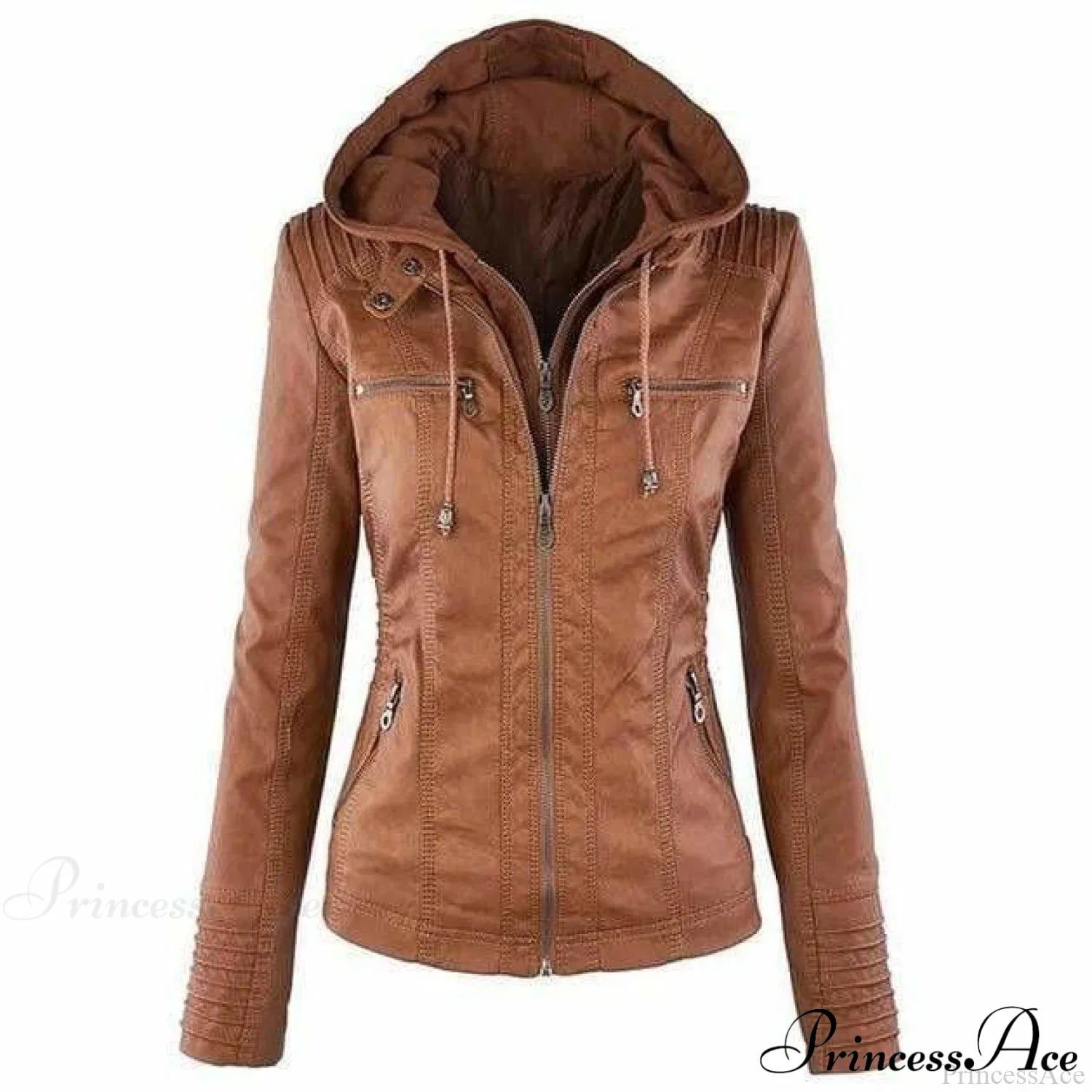 Hooded Leather Jacket image 1