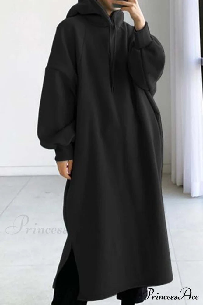 Hooded Sweatshirt Dress with Drop Shoulder image 6