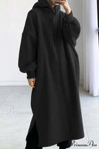 Hooded Sweatshirt Dress with Drop Shoulder image 6