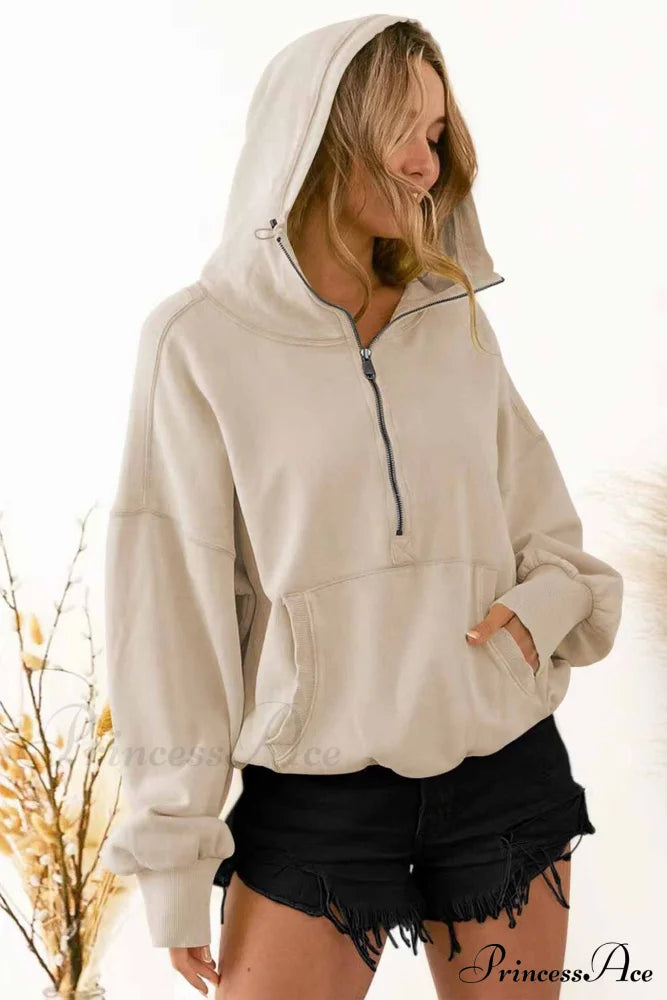 Hooded Sweatshirt with Zipper Pocket and Drawstring image 3