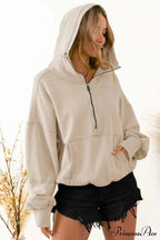 Hooded Sweatshirt with Zipper Pocket and Drawstring image 3