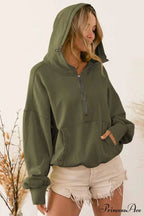 Hooded Sweatshirt with Zipper Pocket and Drawstring image 2
