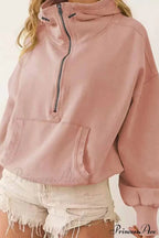 Hooded Sweatshirt with Zipper Pocket and Drawstring image 6