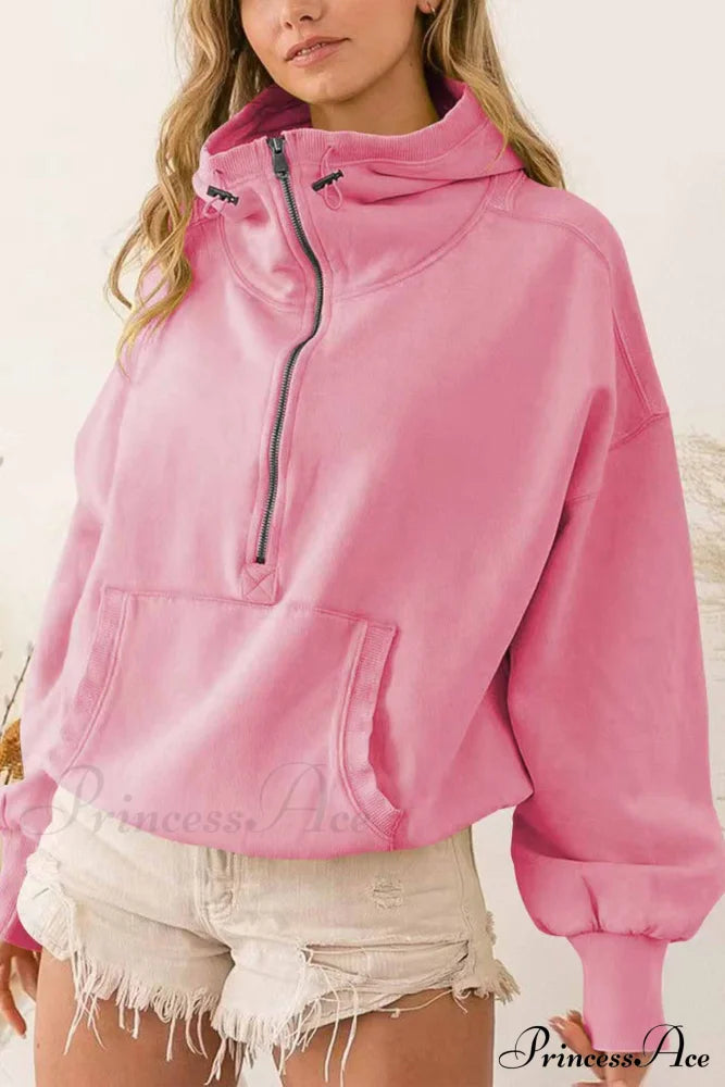 Hooded Sweatshirt with Zipper Pocket and Drawstring image 1