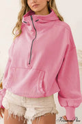 Hooded Sweatshirt with Zipper Pocket and Drawstring image 1