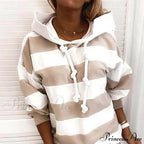 Hoodie Striped Women's Casual Pullover Sweatshirt image 5