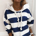 Hoodie Striped Women's Casual Pullover Sweatshirt image 1