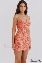 Ilayda Embroidered Floral Charming Lace Mini Dress image 2