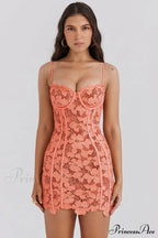 Ilayda Embroidered Floral Charming Lace Mini Dress image 1