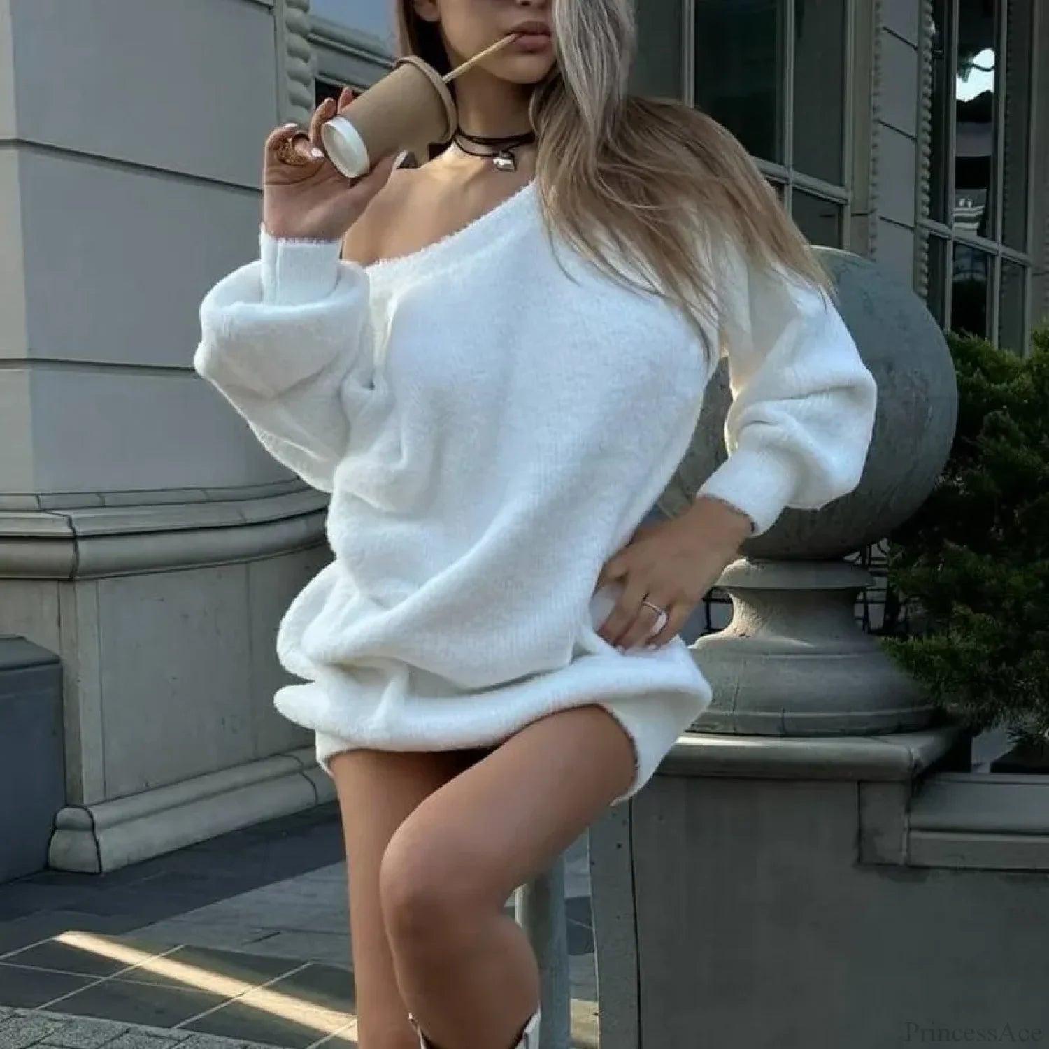 ImiTation Mink Off-Shoulder Sweater image 3