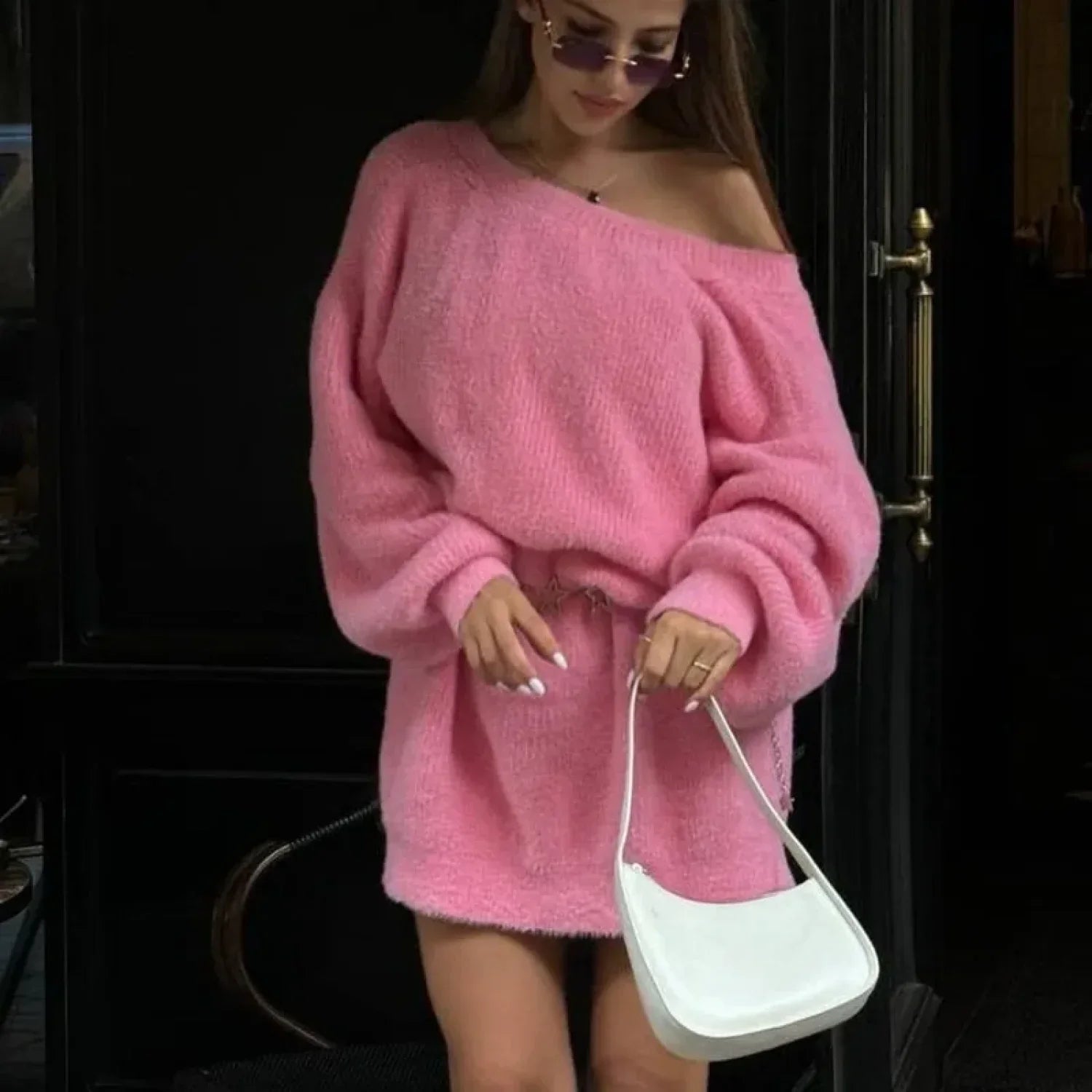 ImiTation Mink Off-Shoulder Sweater image 1