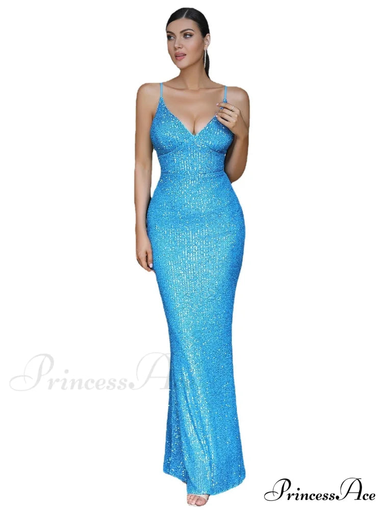 Irene Formal Backless Charming Glitter Mermaid Dress image 9