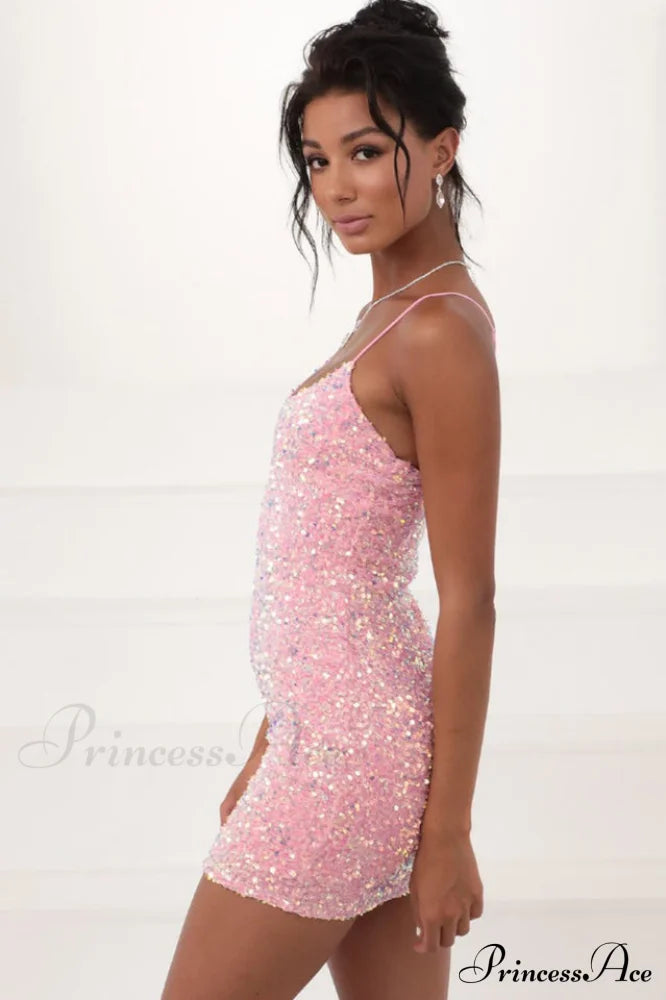 S-Iridescent Sequin Stylish Bodycon Dress image 2