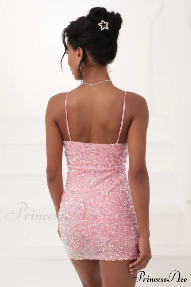 S-Iridescent Sequin Stylish Bodycon Dress image 4