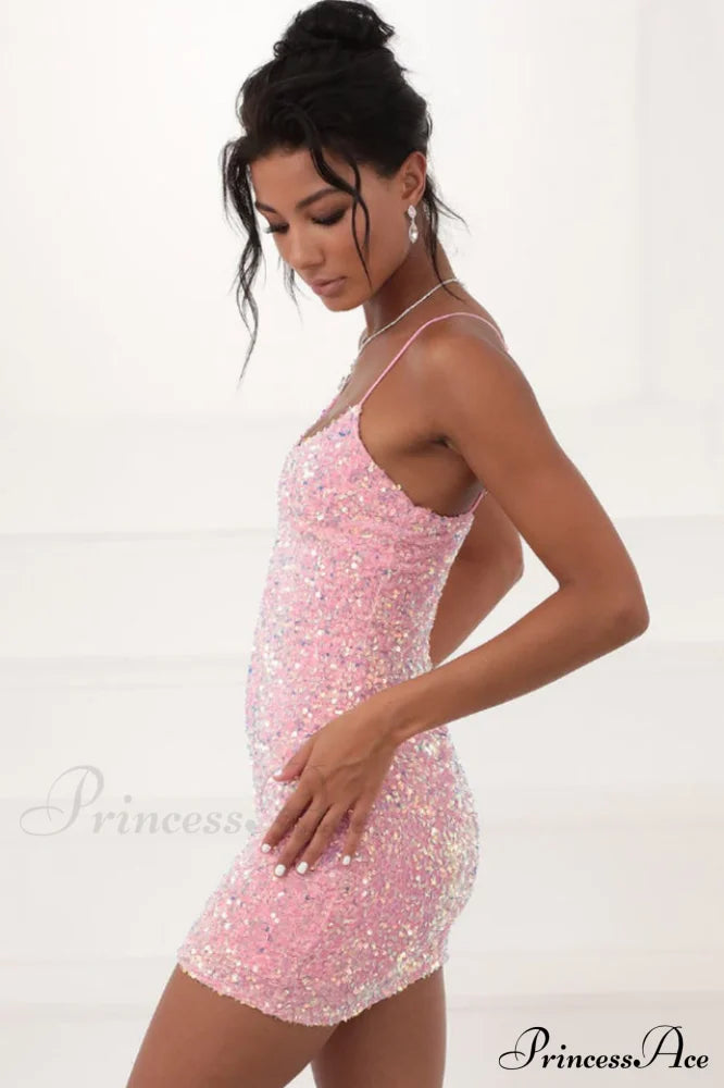 S-Iridescent Sequin Stylish Bodycon Dress image 3