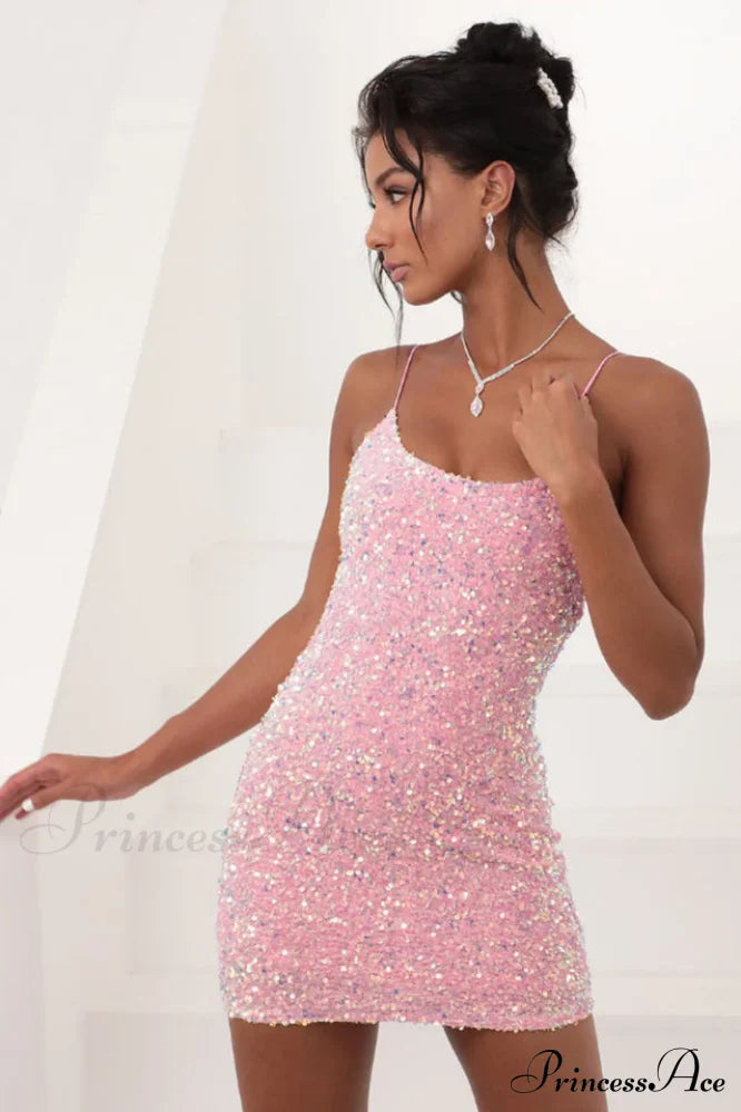 S-Iridescent Sequin Stylish Bodycon Dress image 1