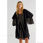Irregular Backless Embroidery Beach Boho Dress image 2