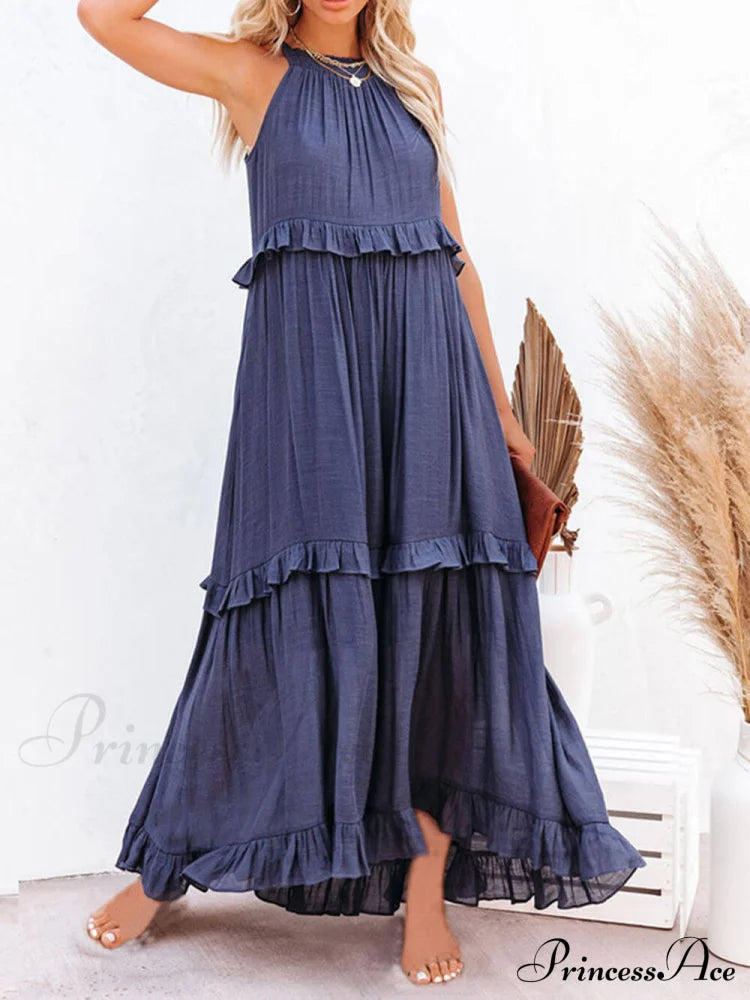 Irregular Cake Stylish Sleeveless Maxi Dress image 5