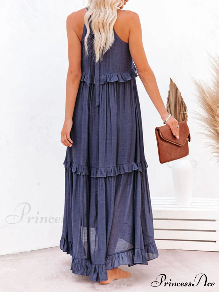 Irregular Cake Stylish Sleeveless Maxi Dress image 7