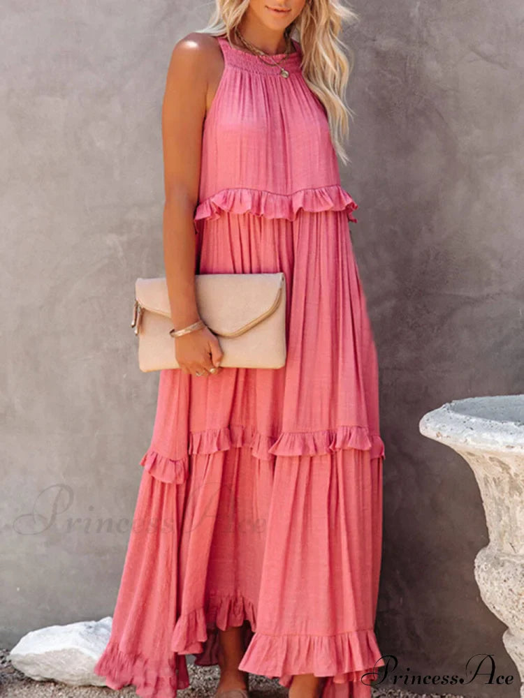 Irregular Cake Stylish Sleeveless Maxi Dress image 1
