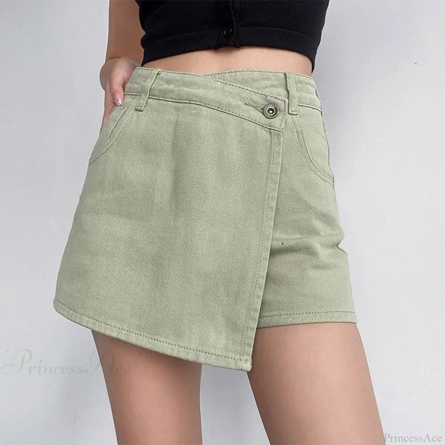 Irregular High Waist Denim Skirt image 2