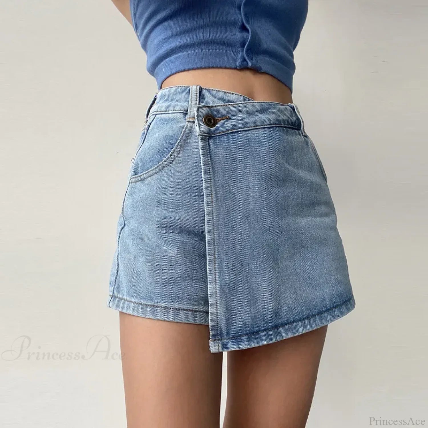Irregular High Waist Denim Skirt image 5