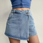 Irregular High Waist Denim Skirt image 8