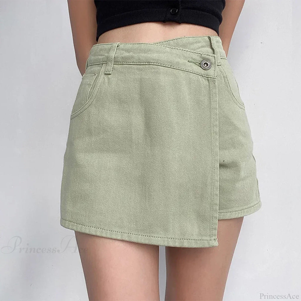 Irregular High Waist Denim Skirt image 7