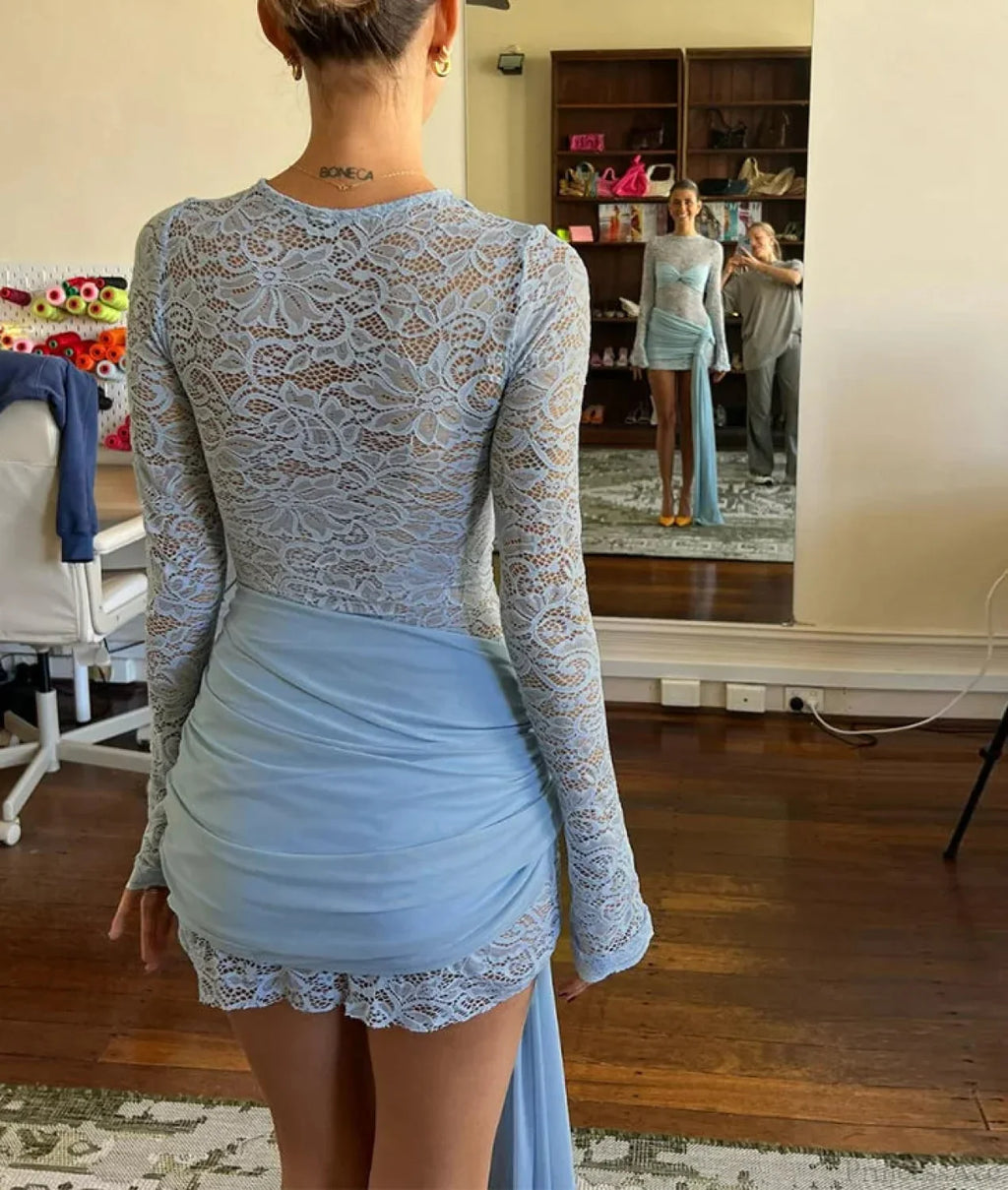 Irregular Lace-Up Mini Dress image 2