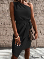 Irregular Oblique Graceful Shoulder Tops image 6