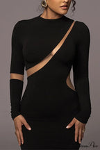 Irregular Slit Long Sleeve Dress image 4
