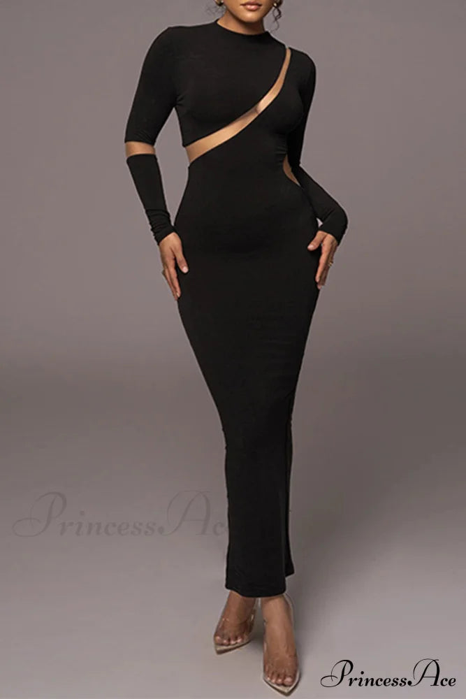 Irregular Slit Long Sleeve Dress image 2
