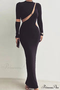 Irregular Slit Long Sleeve Dress image 1